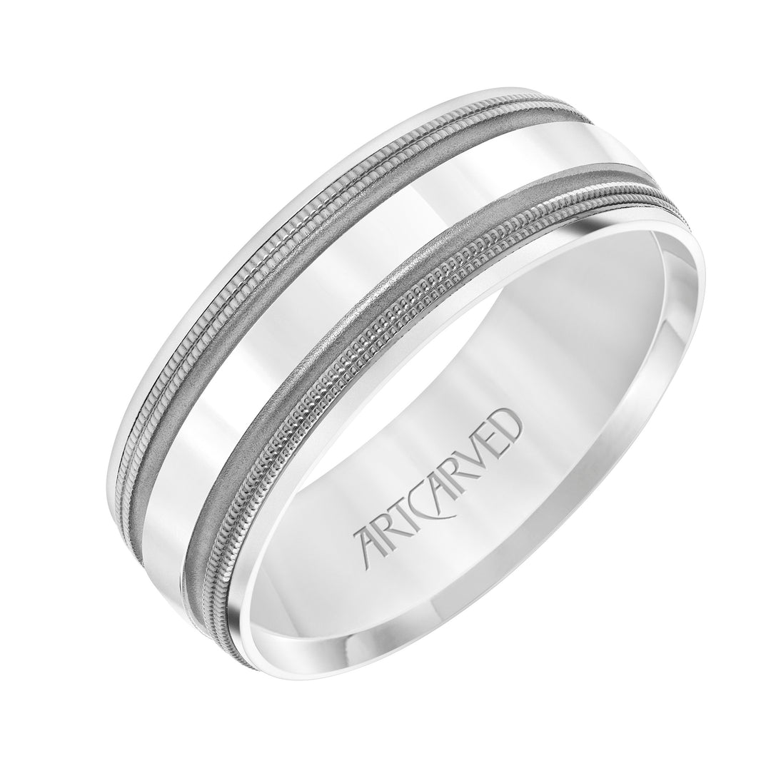 11-WV8882W75-G.00 - Goldman - Low Dome Flat Edge Carved Wedding Band