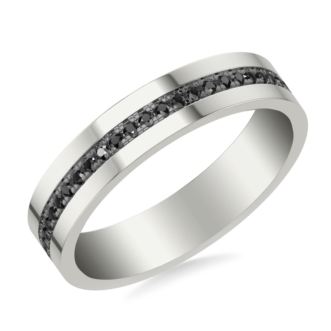 24-9464BW100-G.00 - Goldman - 5mm Band with Center Row of Black Diamonds