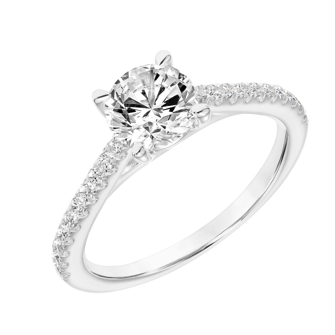 31-11092ERY-E.00 - Goldman - Classic Cathedral Setting Engagement Ring with Diamond Shank