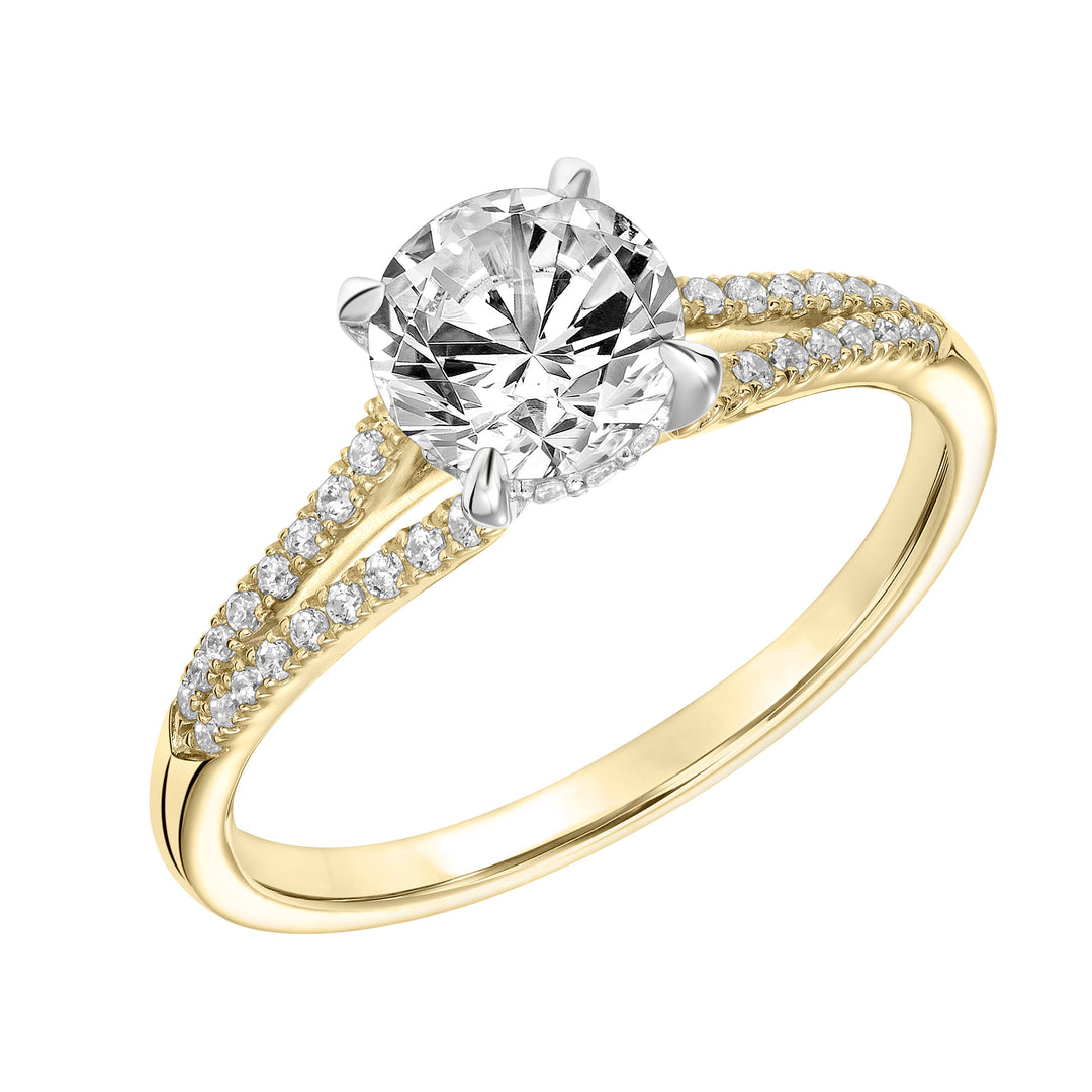 31-11118ERYW-E.00 - Goldman - Diamond Engagement Ring with Petite Split Diamond Shank