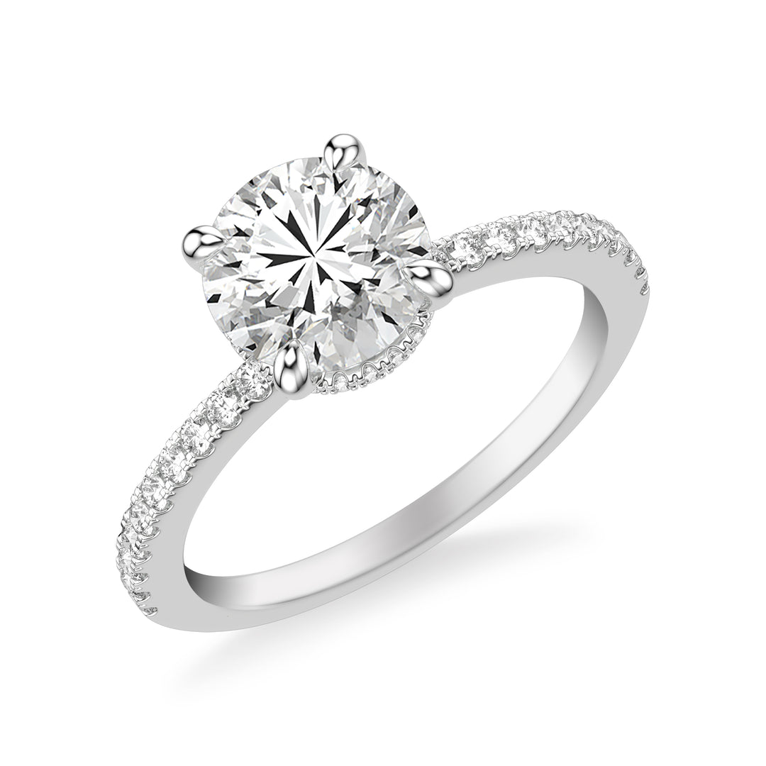 31-12097HRW-E.00 - Goldman - Classic Engagement Ring with Diamond Collar and Diamond Shank