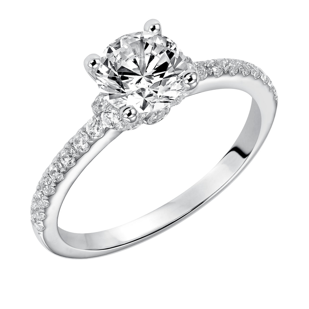31-891ERW-E.00 - Goldman - This engagement ring celebrates classic elegance with its delicate diamond prong set band and diamond tiara accent