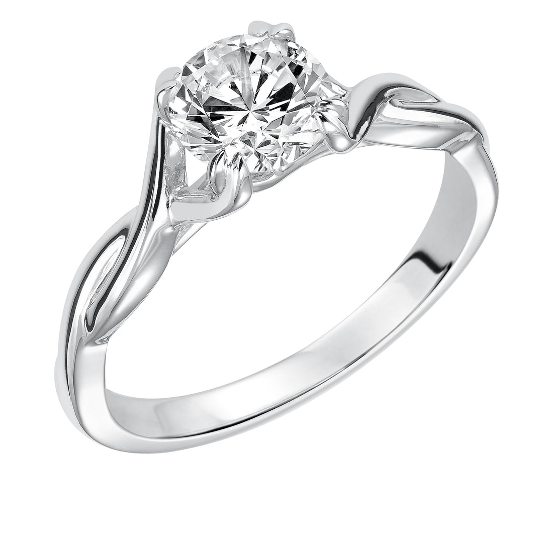 31-913ERW-E.00 - Goldman - This ribbon-twist inspired high polished band gracefully accentuates the center diamond