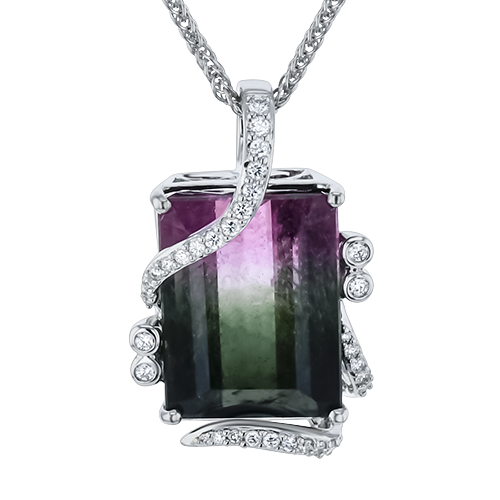 Color Pendant in 18k Gold with Diamonds