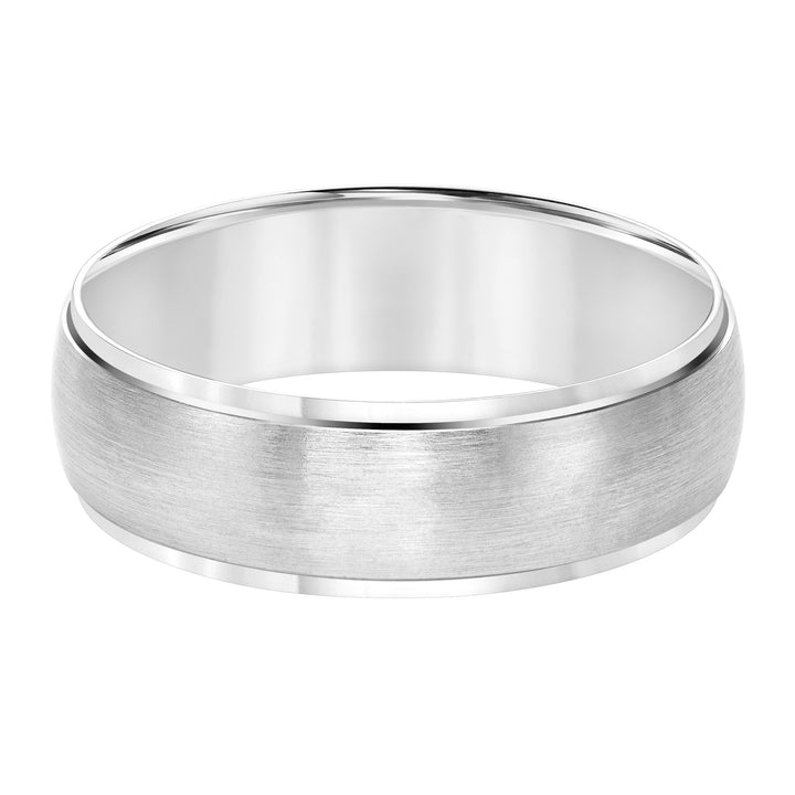 Low Dome Round Edge Carved Wedding Band