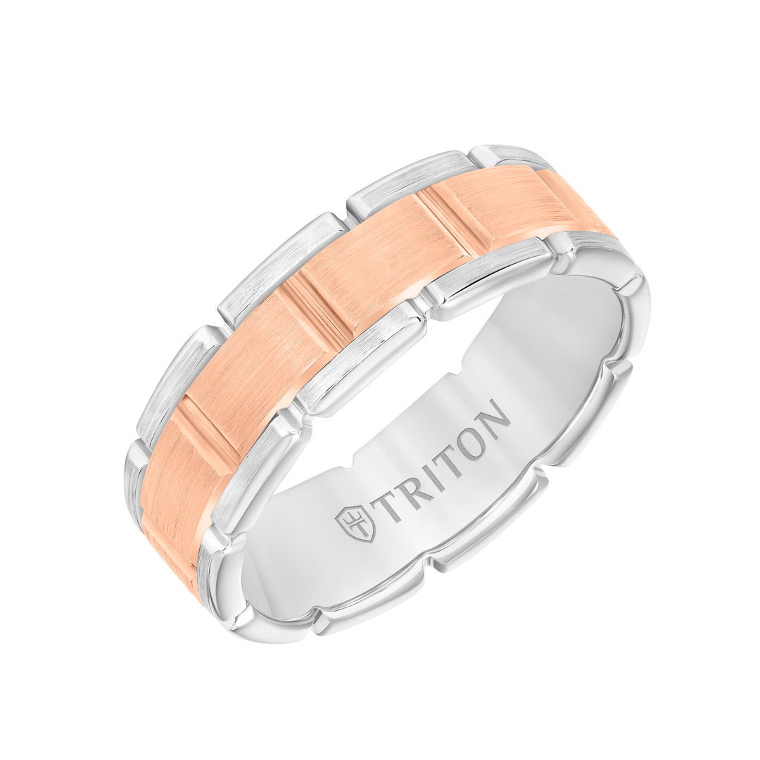 11-6093WR7-G.00 - Goldman - Satin Finish Steel Edge Contemporary Wedding Band