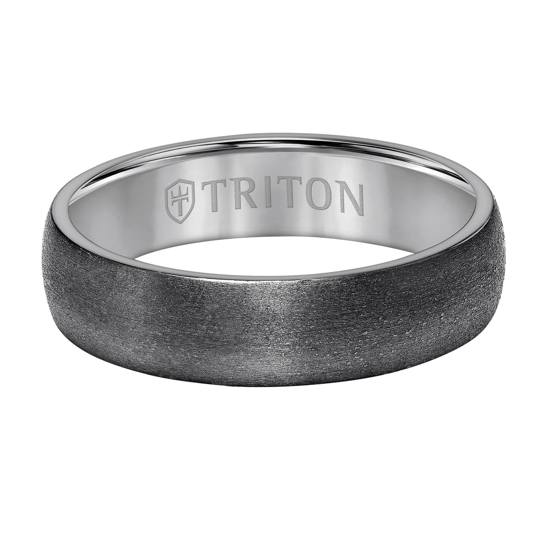Brush Finish Flat Edge Contemporary Wedding Band