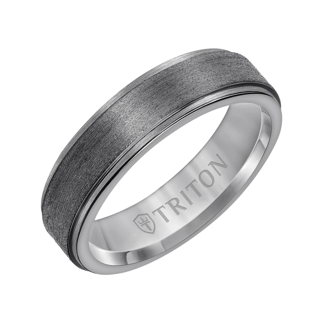 11-6147TA6-G.00 - Goldman - 6MM Tantalum Ring - Satin Finish and Step Edge
