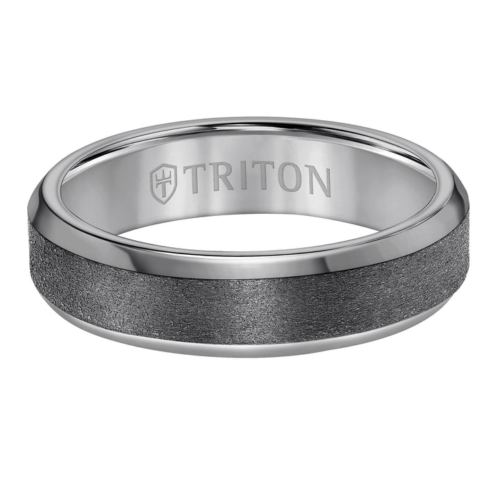 6MM Tantalum Ring - Vertical Satin Finish and Bevel Edge
