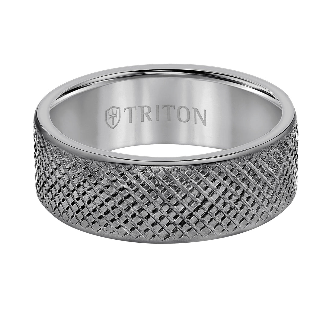8MM Tantalum Ring - Brush Finish and Flat Edge