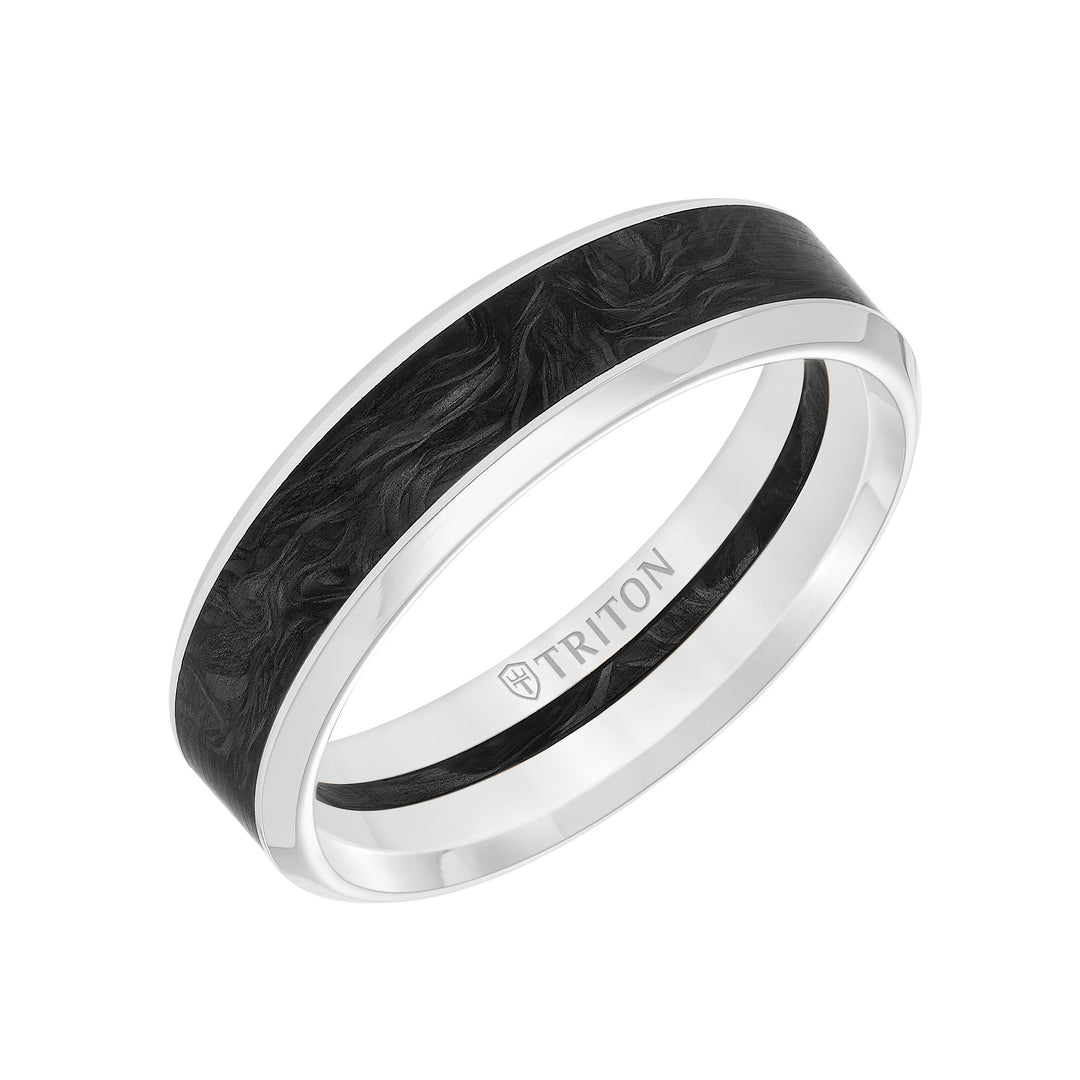 11-6177YF6-G.00 - Goldman - Bevel Edge Forged Carbon Contemporary Wedding Band