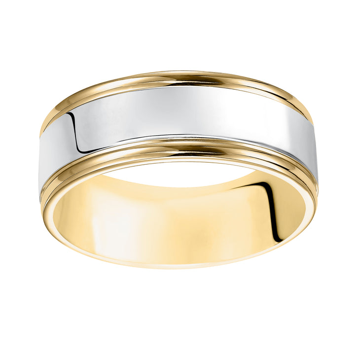 Sleek and crisp, Comfort Fit wedding band is striking with its bright polished finish and round edges