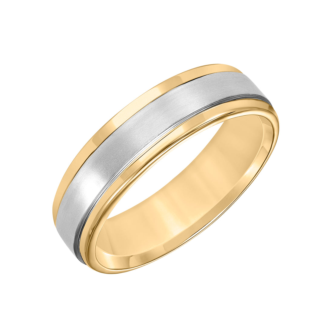Featuring a stunning brushed finish and handsome round edges, this Comfort Fit wedding band fuses classic style with luxurious details