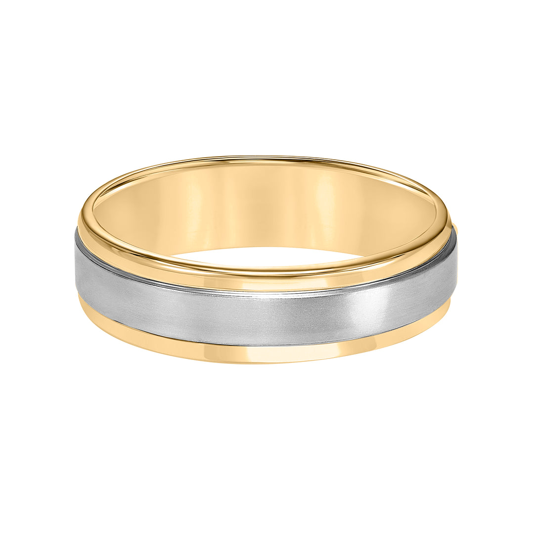 Featuring a stunning brushed finish and handsome round edges, this Comfort Fit wedding band fuses classic style with luxurious details