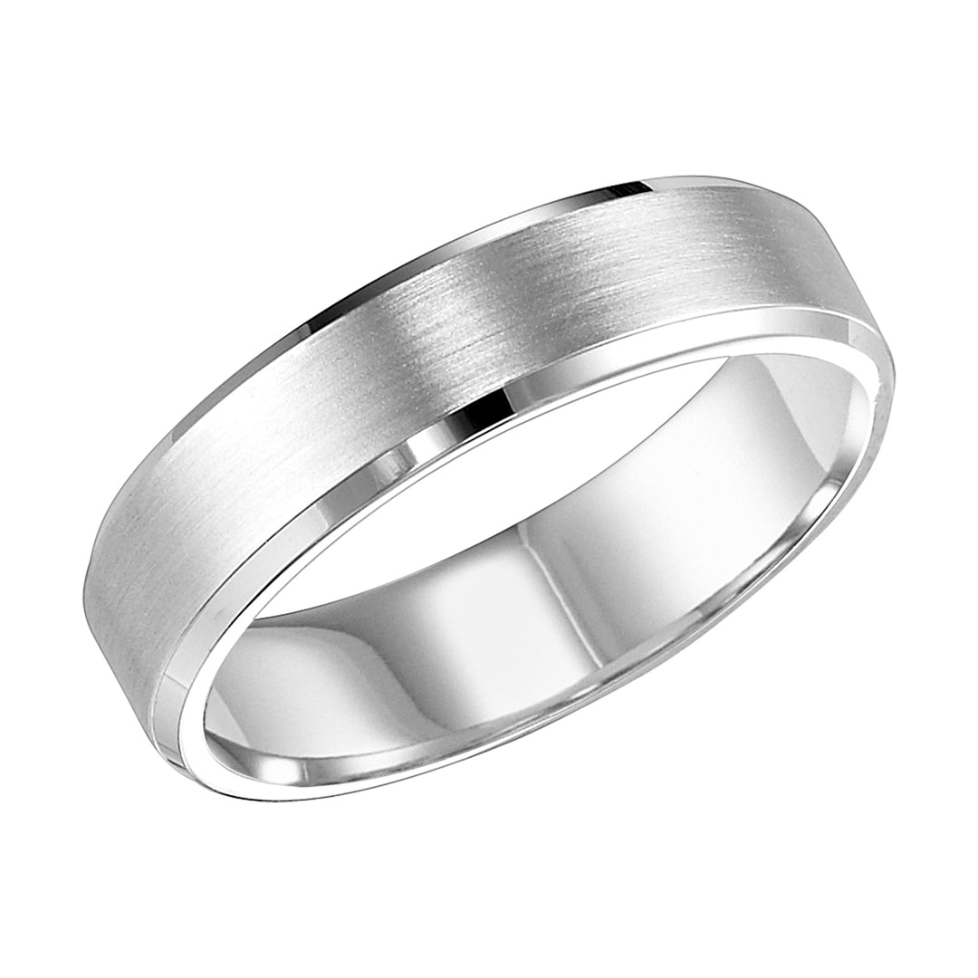 11-7243P5-G.00 - Goldman - This crisp yet timeless, Comfort Fit wedding features a brushed finish with beveled edge