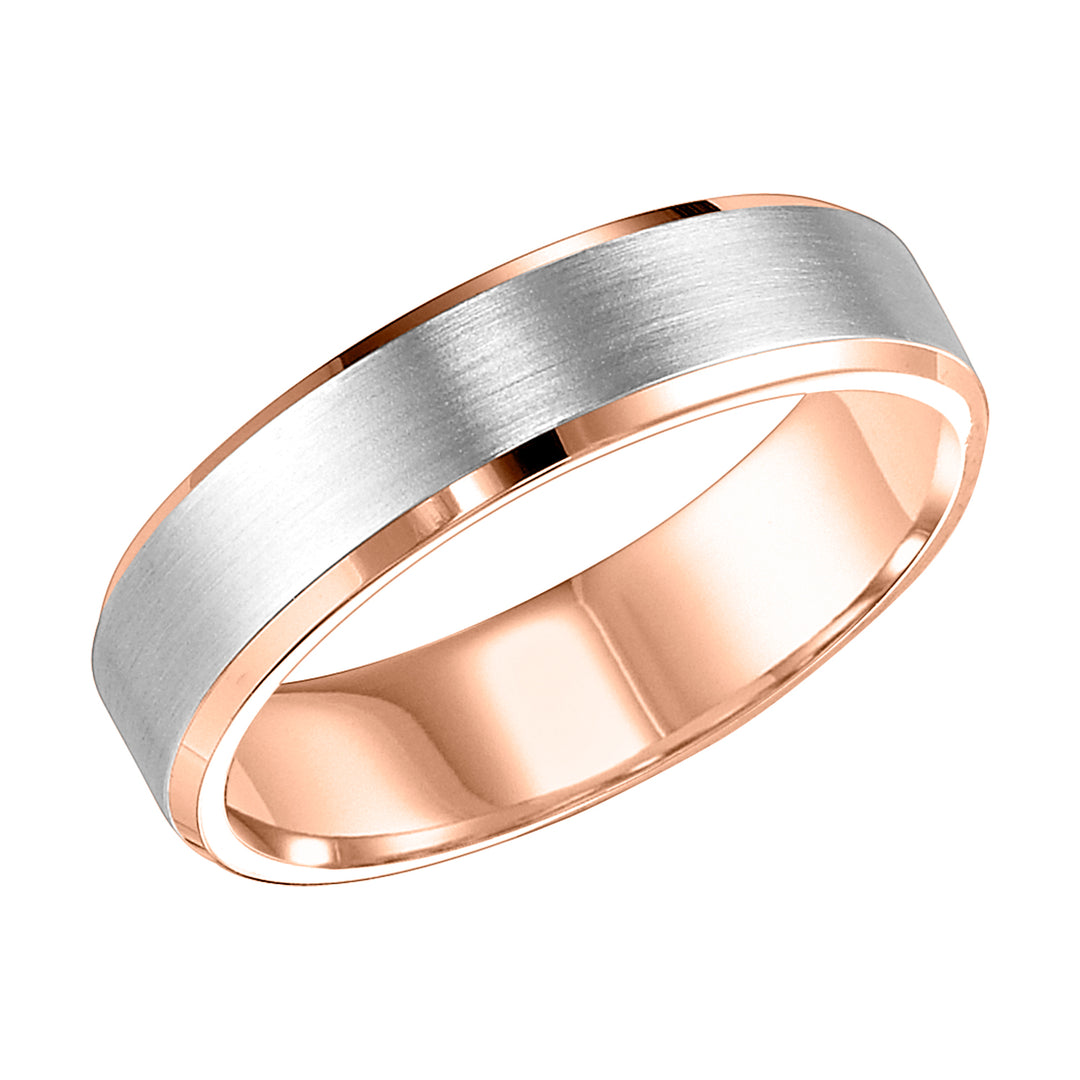 11-7243RP6-G.00 - Goldman - This crisp yet timeless, Comfort Fit wedding features a brushed finish with beveled edge