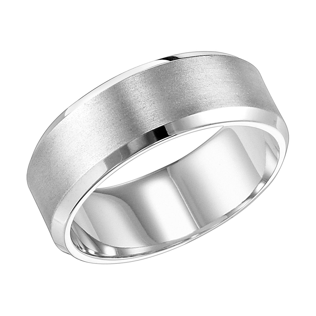 11-7243W80-G.00 - Goldman - This crisp yet timeless, Comfort Fit wedding features a brushed finish with beveled edge