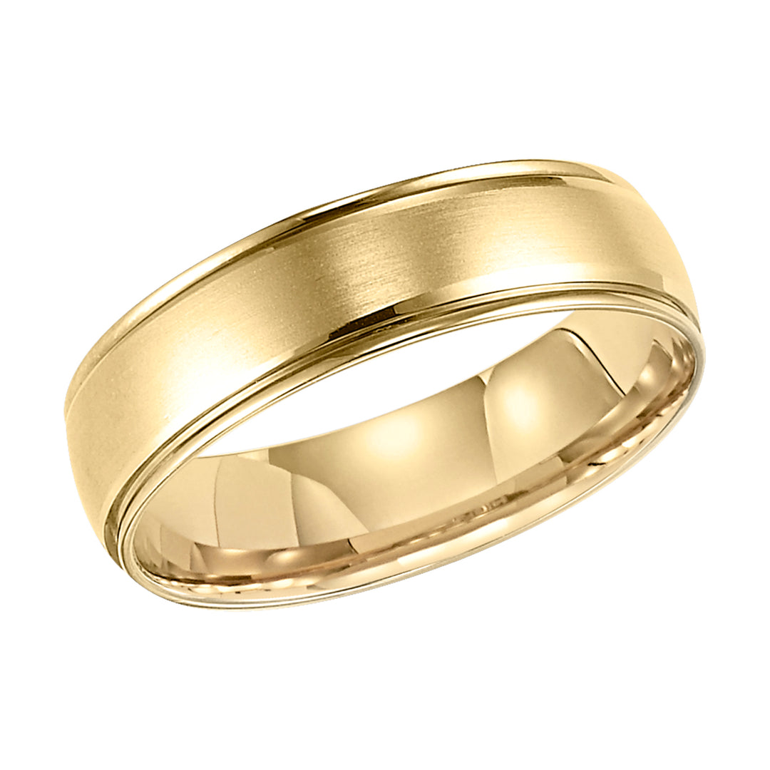 11-8049-G.00 - Goldman - Mens wedding band with Brush finish and round edges with low dome profile