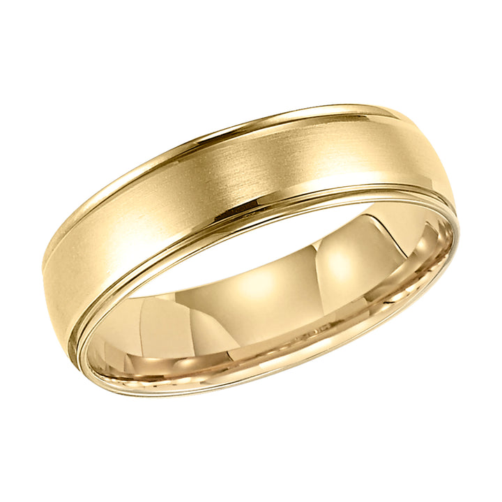 11-8049-G.00 - Goldman - Mens wedding band with Brush finish and round edges with low dome profile