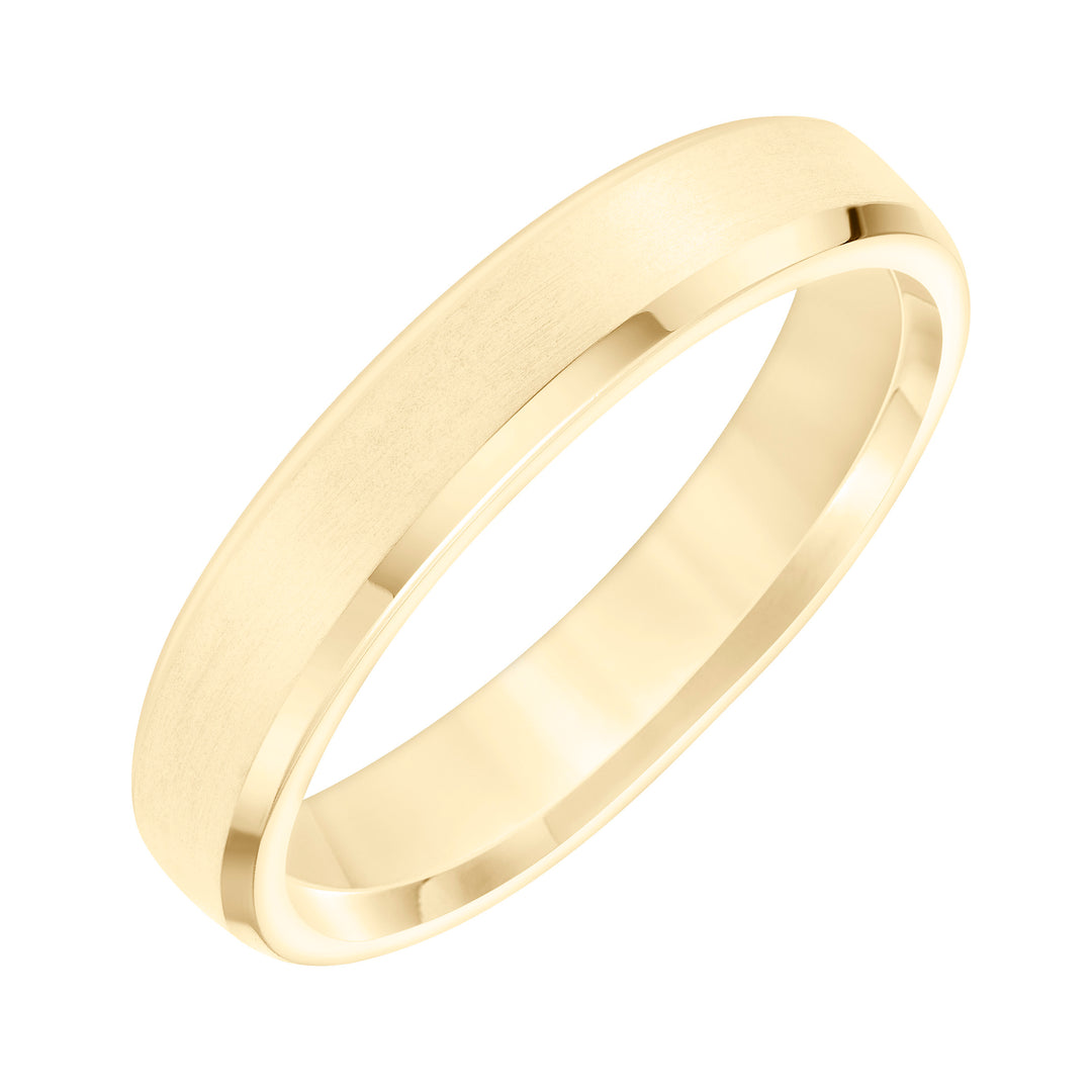 11-8850Y45-G.00 - Goldman - Mens Wedding Band with Brush Finish and Polished Bevel Edge