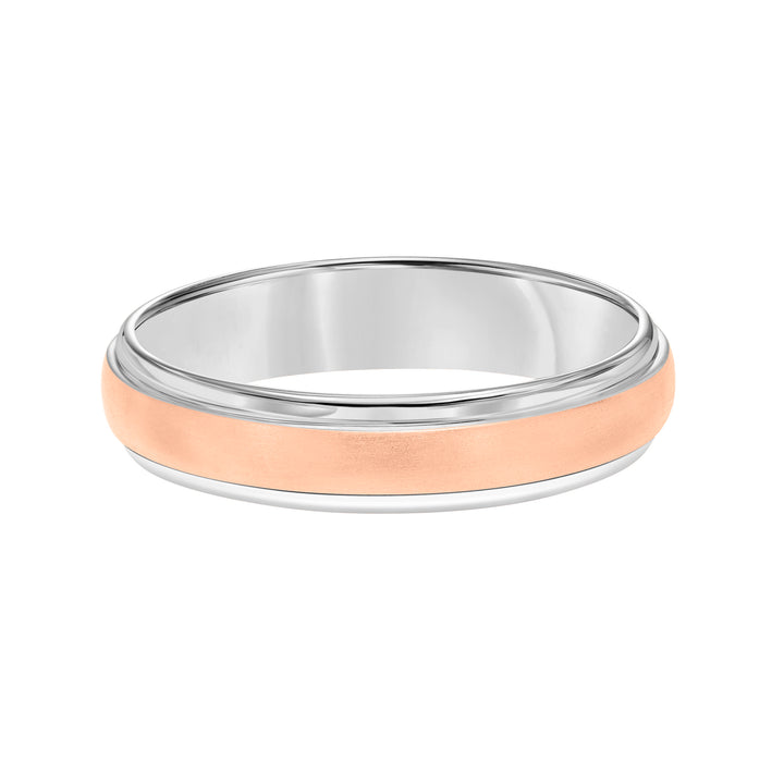 Low Dome Round Edge Carved Wedding Band