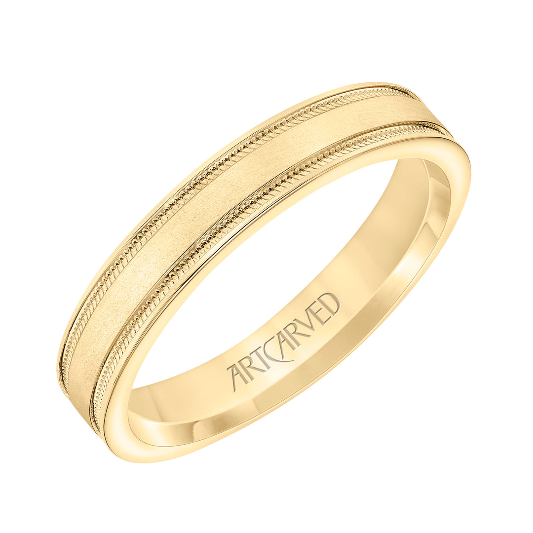 11-WV8891Y4-G.00 - Goldman - 4MM Flat Edge Engraved Band with Milgrain