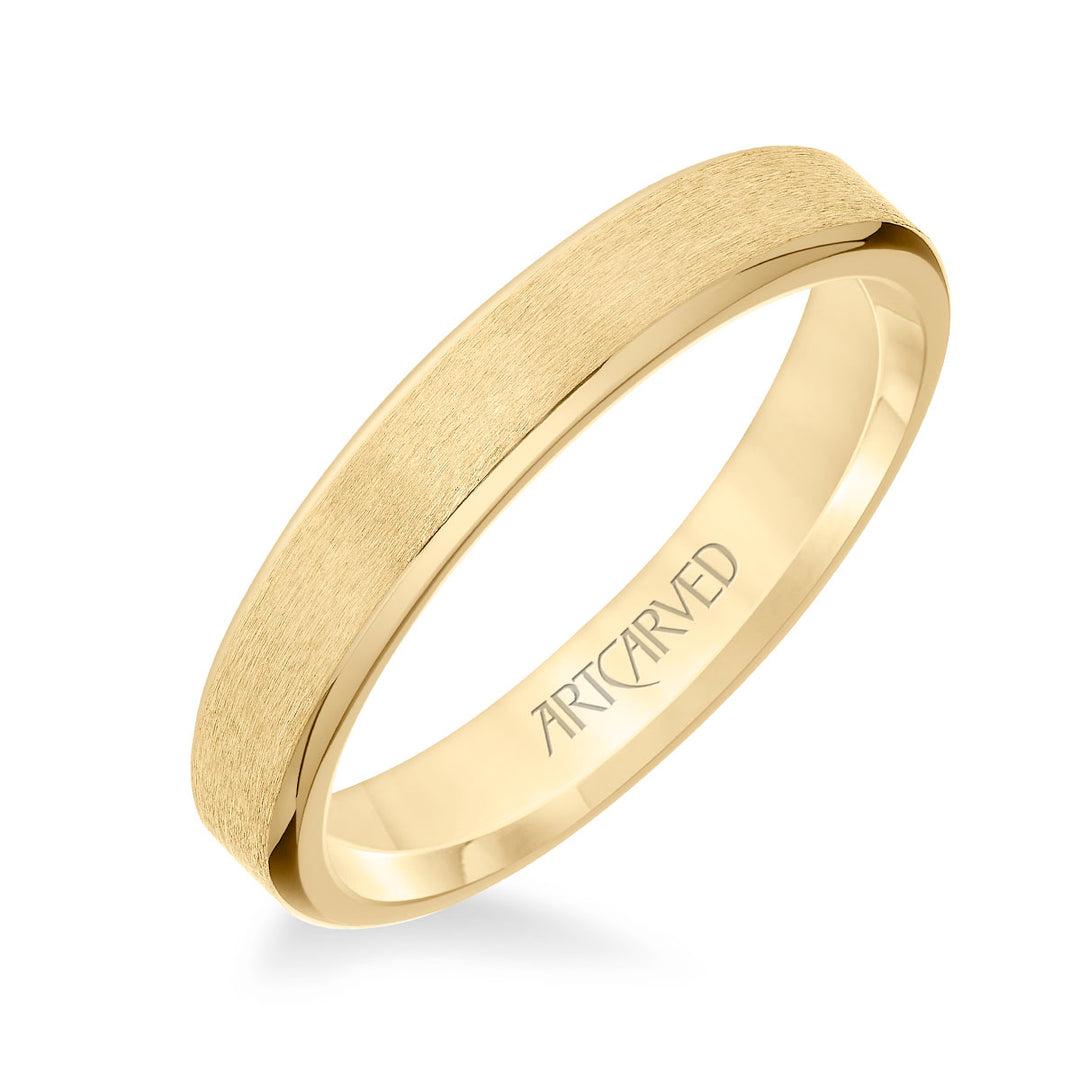 11-WV9029Y4-G.00 - Goldman - Flat Profile Band with Brushed Center and Round Edge