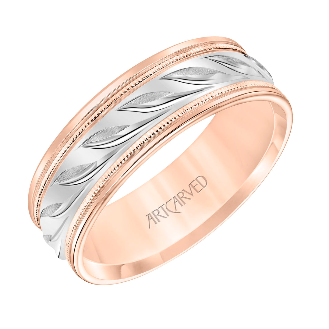 11-WV9064RW7-G.00 - Goldman - Low Dome Round Edge Carved Wedding Band