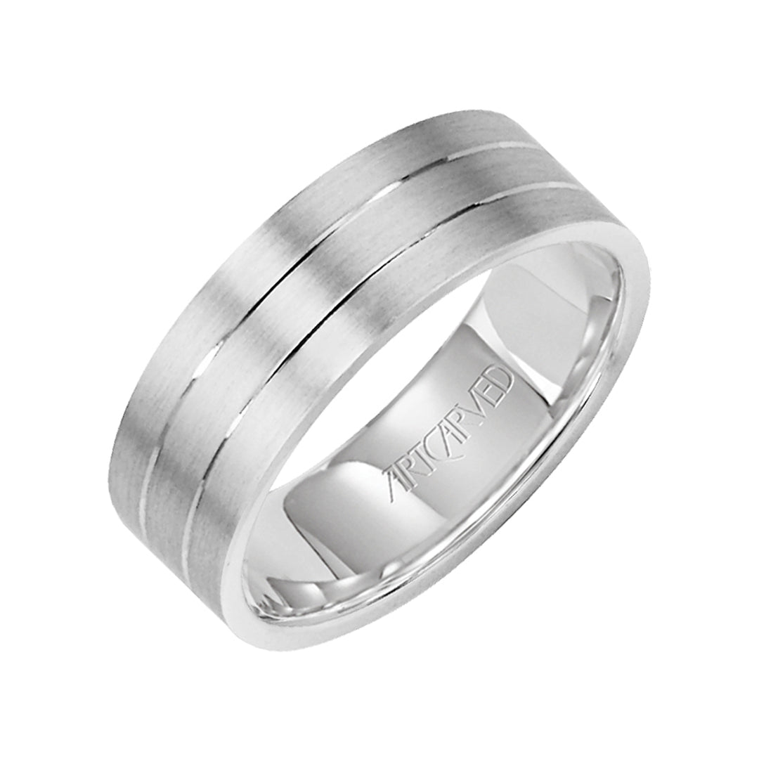 Comfort Fit, engraved wedding band