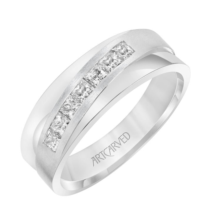 Flat Flat Edge Diamond Wedding Band