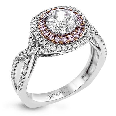 Engagement Ring in 18k Gold with Diamonds