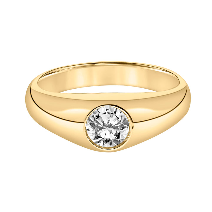 3.5mm Mens Modern Polished Band with Round Lab-Grown Diamond