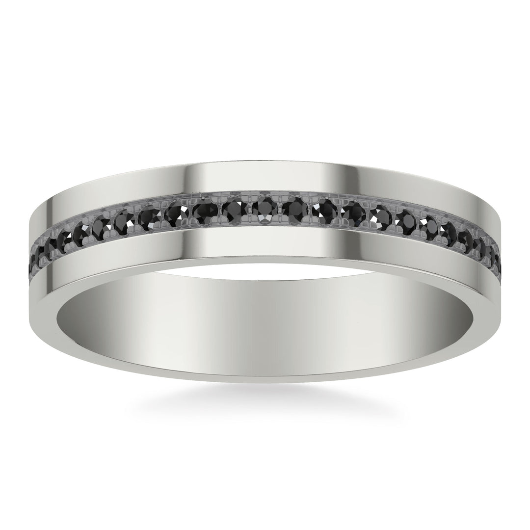 5mm Band with Center Row of  Black Diamonds