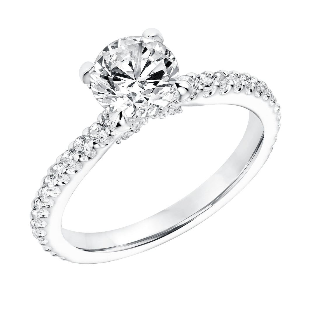 31-11005ERW-E.00 - Goldman - Diamond Prong Set Engagement  Ring with Diamond Shank