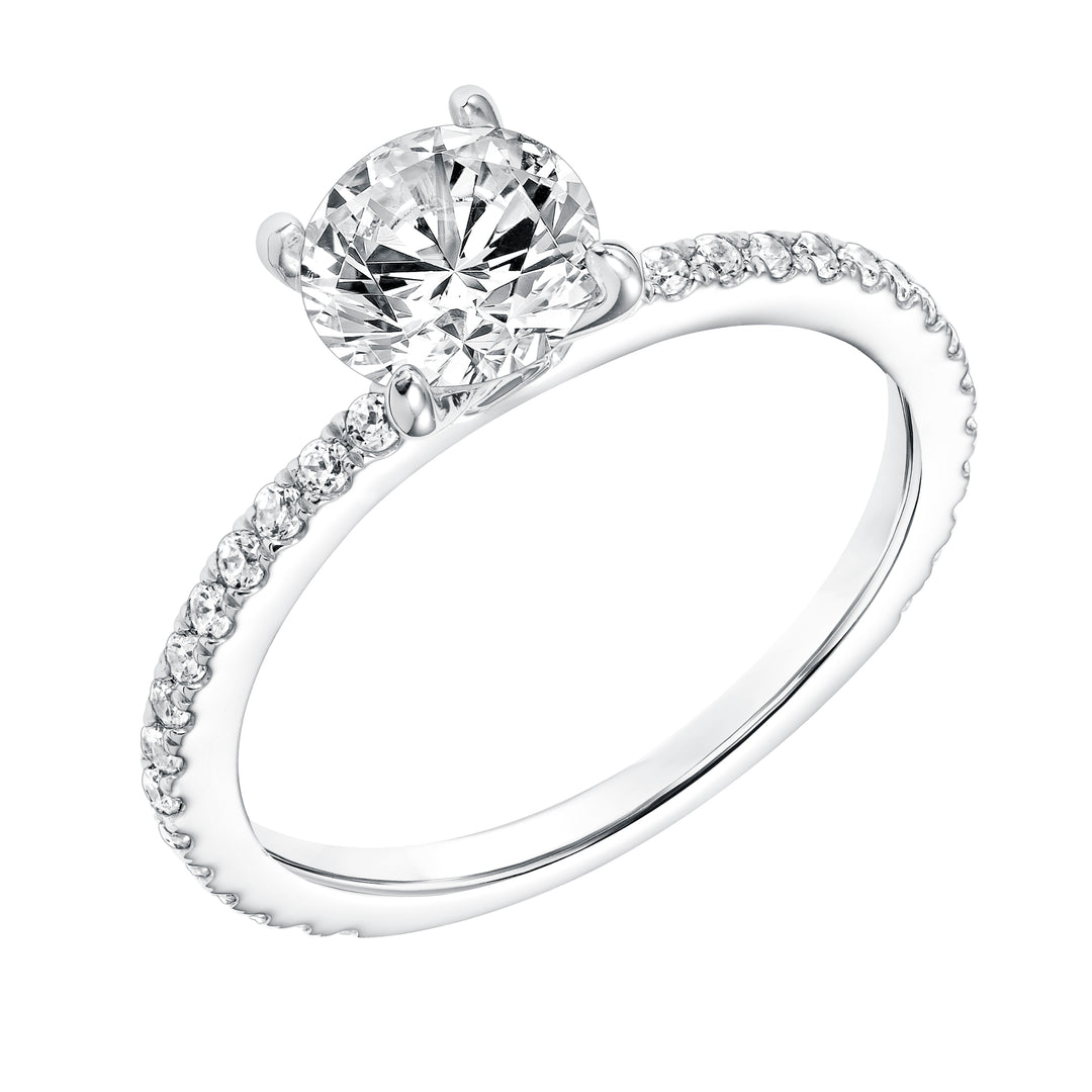 Classic Prong Set Engagement Ring with Diamond Shank