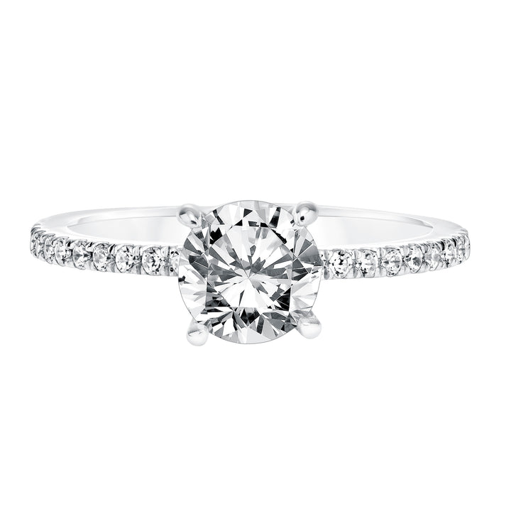 Classic Prong Set Engagement Ring with Diamond Shank