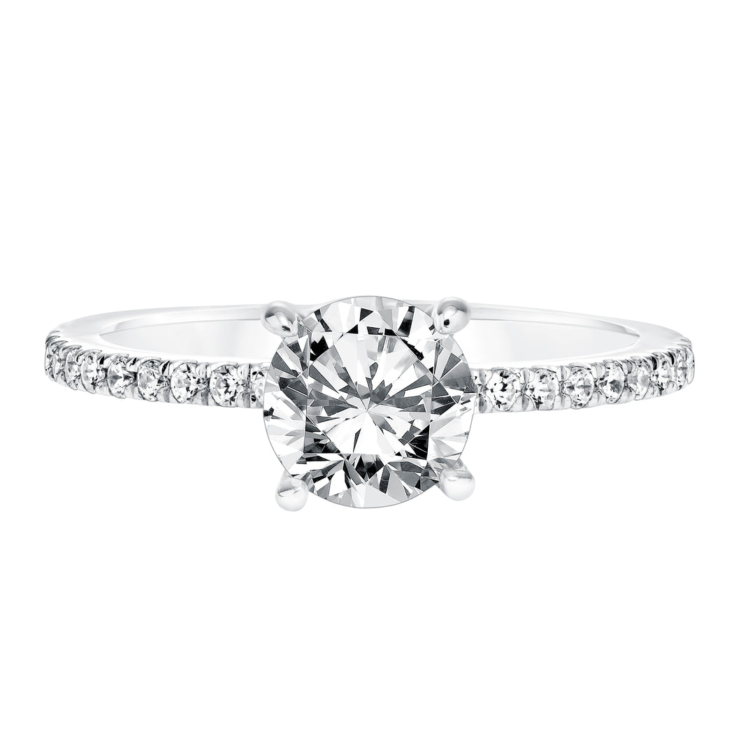 Classic Prong Set Engagement Ring with Diamond Shank