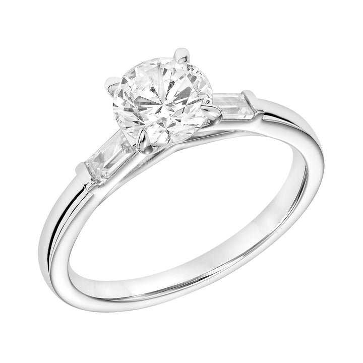 Classic 3-Stone Engagement Ring.  Center Stone is not included.