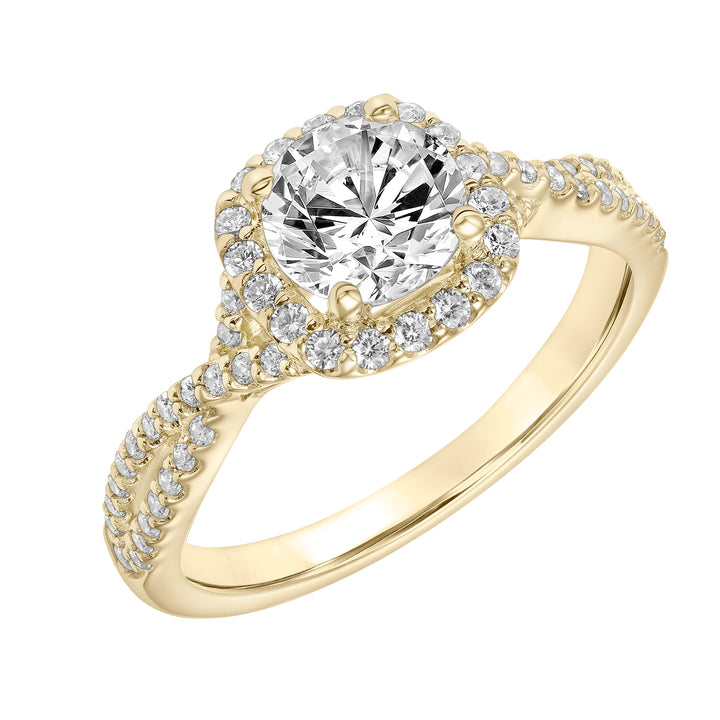Contemporary Complete Love Engagement Ring.  Center Stone is not included.
