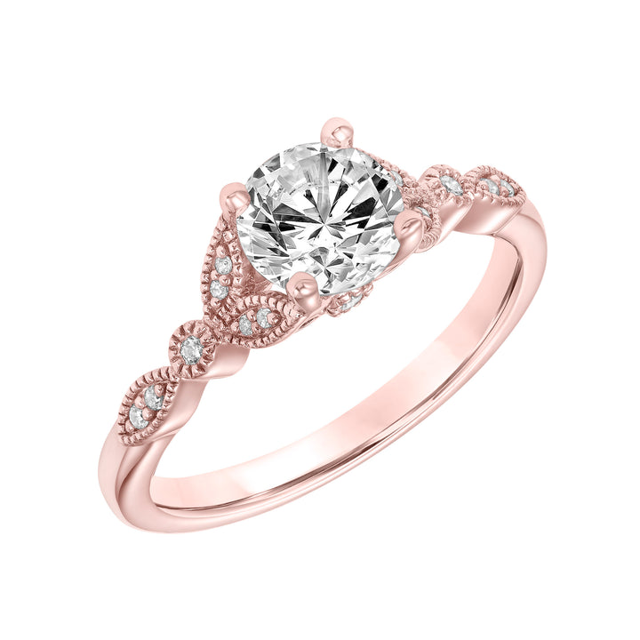 Contemporary Complete Love Engagement Ring.  Center Stone is not included.
