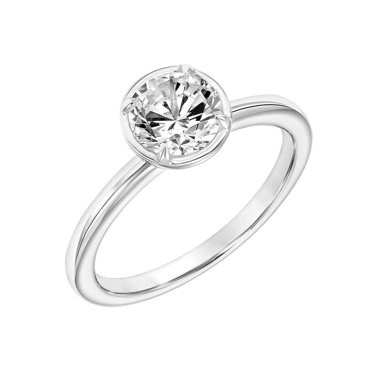 Contemporary Bezel Engagement Ring.  Center Stone is not included.