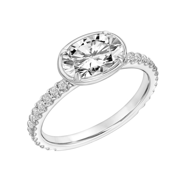 Contemporary Bezel Engagement Ring.  Center Stone is not included.