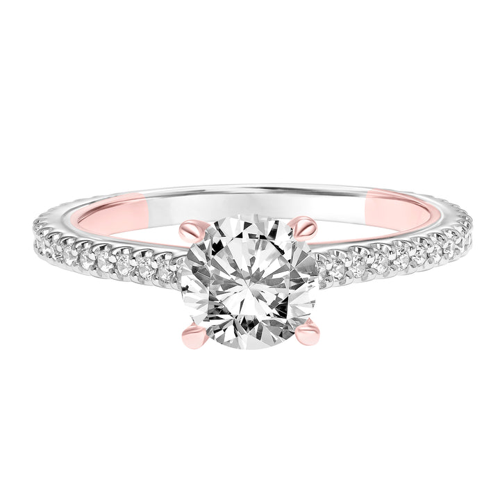 Contemporary Side Stone Diamond Engagement Ring