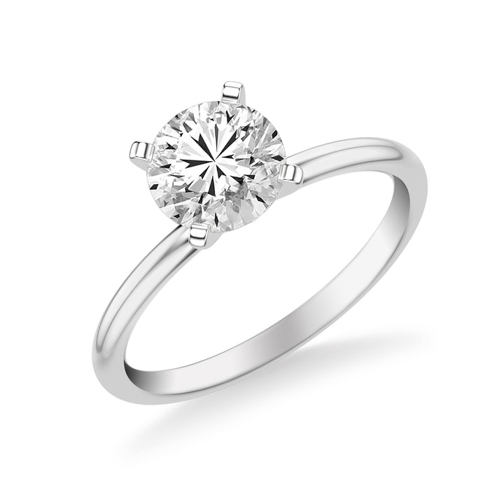 Classic Solitaire Engagement Ring with Polished Shank