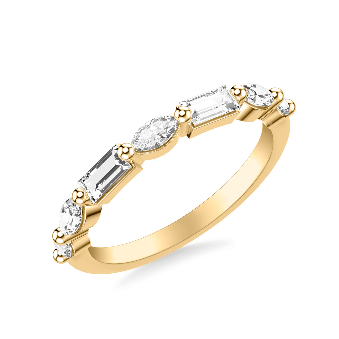 31-12232Y-L.00 - Goldman - Contemporary Wedding Band with Mixed Fancy Baguette and Marquise and Round Diamonds