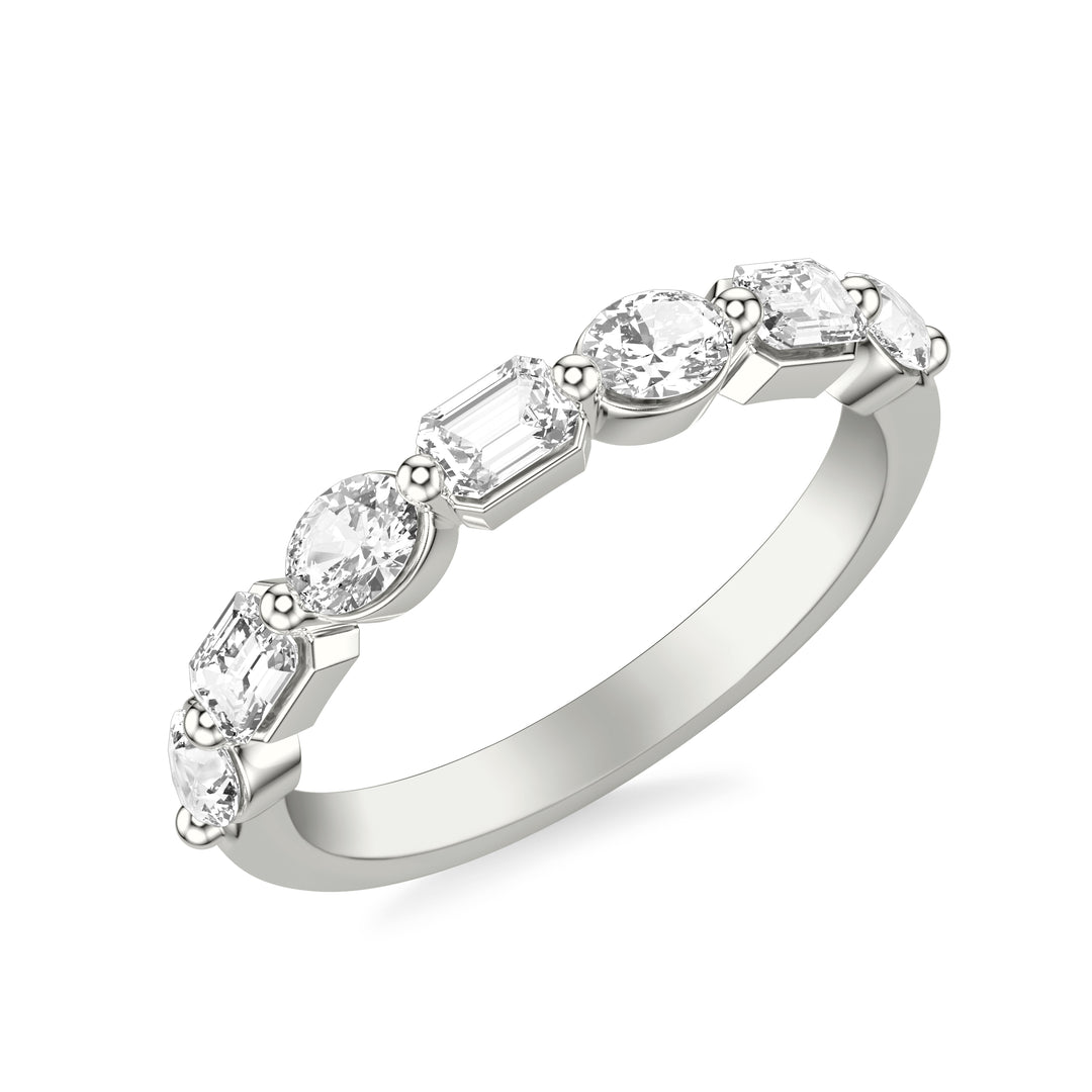 31-12233W-L.00 - Goldman - Contemporary Wedding Band with Mixed Fancy Oval and Emerald and Pear Diamonds