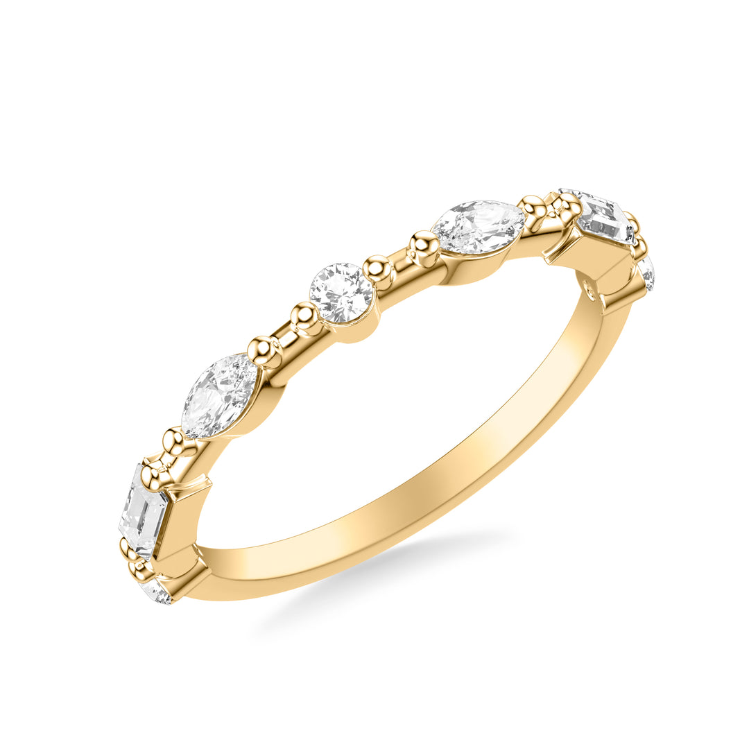 31-12234Y-L.00 - Goldman - Contemporary Wedding Band with Mixed Fancy Marquise and Baguette and Round Diamonds