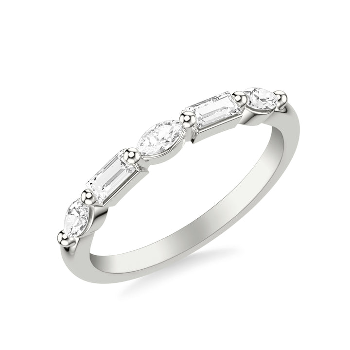 Contemporary Wedding Band with Mixed Fancy Baguette and Marquise Diamonds