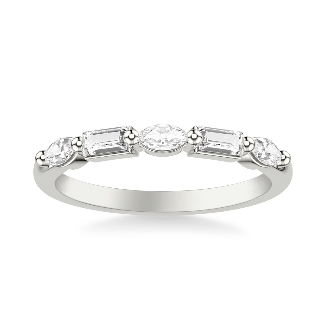 Contemporary Wedding Band with Mixed Fancy Baguette and Marquise Diamonds