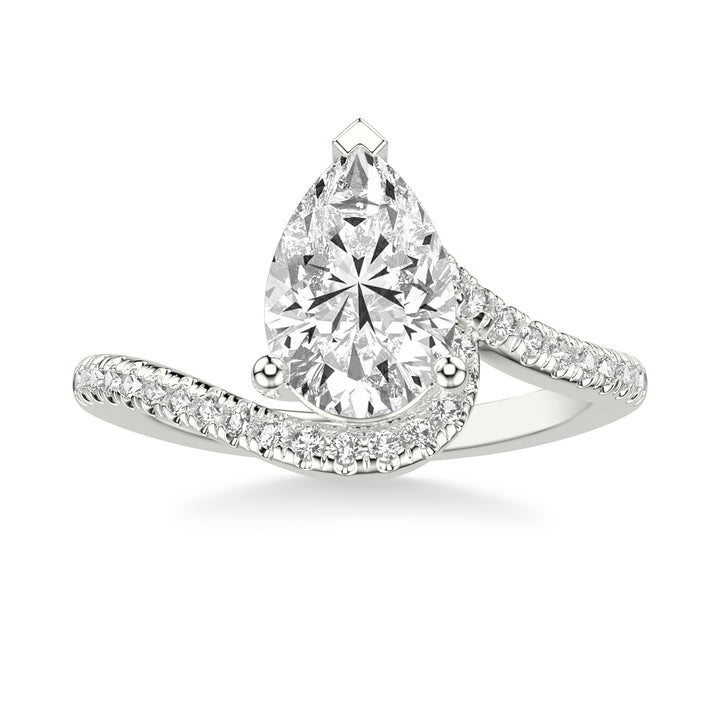 Contemporary Engagement Ring with Organic Curved Diamond Shank